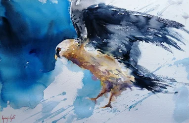 Uccello in acquerello dinamico