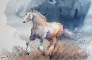 Cavallo energico blu