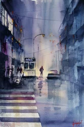 Notte piovosa in città