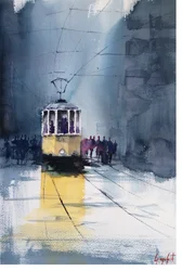 Il tram della città piovosa