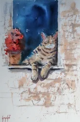 Davanzale per gatti in relax