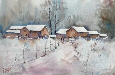 Villaggio rustico invernale