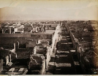 Veduta aerea del sito archeologico di Pompei