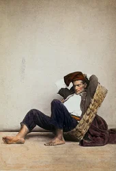 "Lazzarone" (mendicante senzatetto napoletano). Napoli