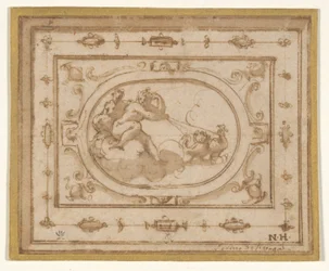 Aurora e Tithonius, studio per una decorazione scenica per una rappresentazione di Aretino