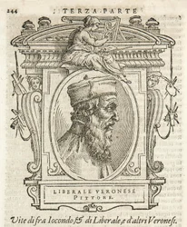 Milan, Biblioteca Braidense, Vite de piv excellent, Giorgio Vasari 1568, Liberal by Jacopo da Verona