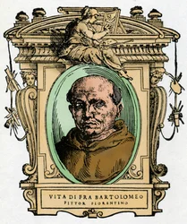 Ritratto del pittore fiorentino Fra Bartolomeo. Incisione del trattato "Le Vite de