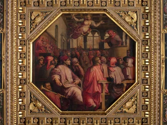 Discorso di Antonio Giacomini per la guerra contro Pisa nella Sala dei Duecento