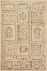 Studio per una decorazione del soffitto, con Rebecca ed Eliezer al pozzo (recto); Studio per una decorazione del soffitto (verso)