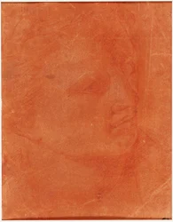 Testa in profilo di tre quarti (recto); Giovane uomo in piedi che indica a sinistra e schizzi di piedi, braccio (verso)