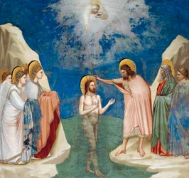 Battesimo di Cristo, dettaglio dalla Vita e Passione di Cristo, di Giotto