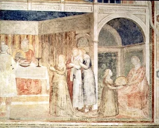 Il banchetto di Erode, dettaglio di Salomè, dalla cappella Peruzzi (affresco) (dettaglio)