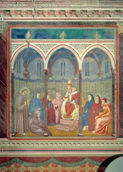 San Francesco che predica un sermone a Papa Onorio III