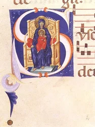 Ms 562 f.16r Iniziale istoriata 