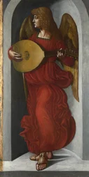 Un angelo in rosso con un liuto, c. 1490-1499