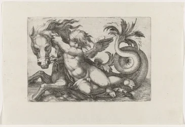 Putto che cavalca un cavalluccio marino