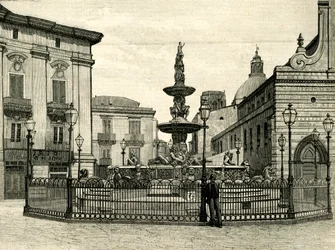 Fontana di Orione, Piazza Duomo, Messina, Sicilia, Italia