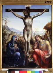La crocifissione con la Vergine e Giovanni Battista