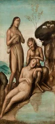 Polifemo scopre Galatea e Aci, dopo il 1500