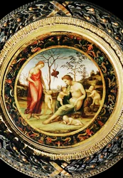 Venere terrestre con Eros e Venere celeste con Anteros e due amorini ...
