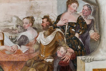 Gioco di carte, Sala principale, c.1570 (affresco)