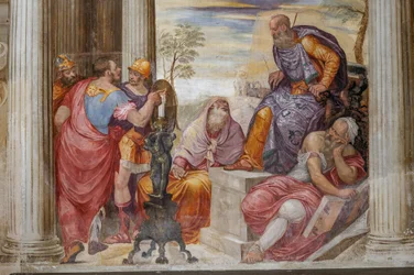 Dettaglio della Clemenza di Scipione, Sala del camino, c.1560-65