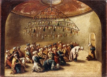 Turchi in preghiera in una moschea