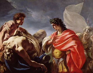 Achille contempla il corpo di Patroclo