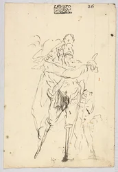 Schizzi di uomini con la gamba di legno