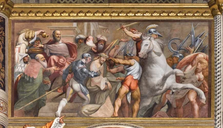 Navata centrale, Terza campata sud, Salita al Calvario, Il Pordenone