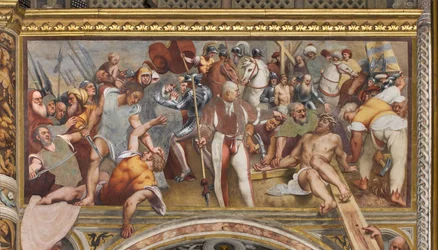 Navata centrale, Prima campata sud, Cristo inchiodato alla croce, Il Pordenone