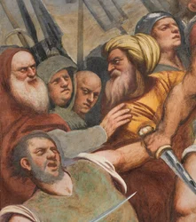 Navata centrale, Prima campata sud, Cristo inchiodato alla croce, Il Pordenone