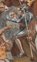 Navata centrale, prima campata sud, Cristo inchiodato alla croce, Il Pordenone