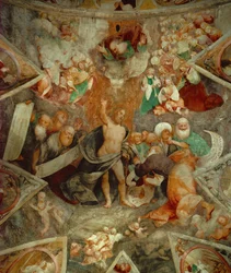 Cristo Giudice accoglie San Pietro in cielo