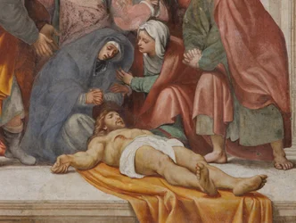 Controfacciata, Il Pordenone, Deposizione 1522, (dettaglio)