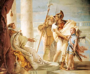Enea presenta a Didone Cupido travestito da Ascanio, di Giambattista Tiepolo (1696-1770), affresco, Sala dell
