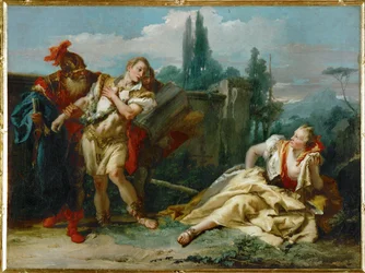 Rinaldo lascia Armida. Dal poema di Torquato Tasso (dipinto su tela)