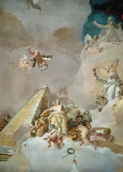 La gloria della Spagna, affresco del soffitto della sala del trono del Palazzo Reale, Madrid