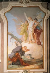 Abramo e gli angeli, di Giovanni Battista Tiepolo, affresco, Palazzo Patriarcale, Sala degli Ospiti, Udine