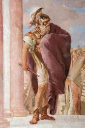 Dettaglio di Agamennone, da Minerva trattiene Achille dall