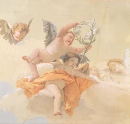 Gloria degli angeli, di Giovanni Battista Tiepolo, affresco (dettaglio), Oratorio della Purità, Udine