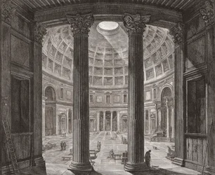 Interno del Pantheon, Roma, Italia. Piranesi.
