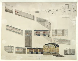 Sezione della tomba di Psammuthis a Tebe, scoperta e aperta da Belzoni nel 1818