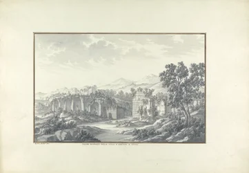 Veduta delle terme rovinate a Villa Adriana a Tivoli, c.1750