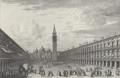 Piazza San Marco verso la Basilica e il Campanile