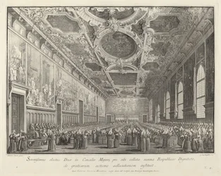 Il Doge ringrazia nella Sala del Consiglio Maggiore