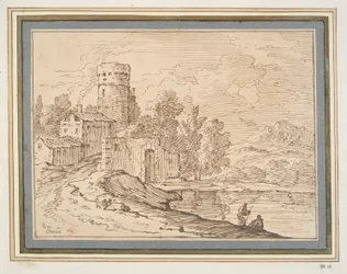Paesaggio con castello vicino all