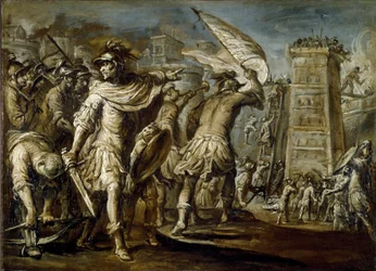 Prima crociata: Il condottiero genovese Guglielmo Embriaco durante la cattura di Gerusalemme