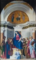 Madonna in trono con Bambino e san Giovanni Battista, san Cosma, san Damiano