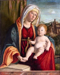 Vergine con Bambino di Cima da Conegliano, Giovanni Battista (ca. 1459-1517). Olio su legno, dimensioni: 84x71,7, Fine XV sec., Fondazione Cini, Venezia